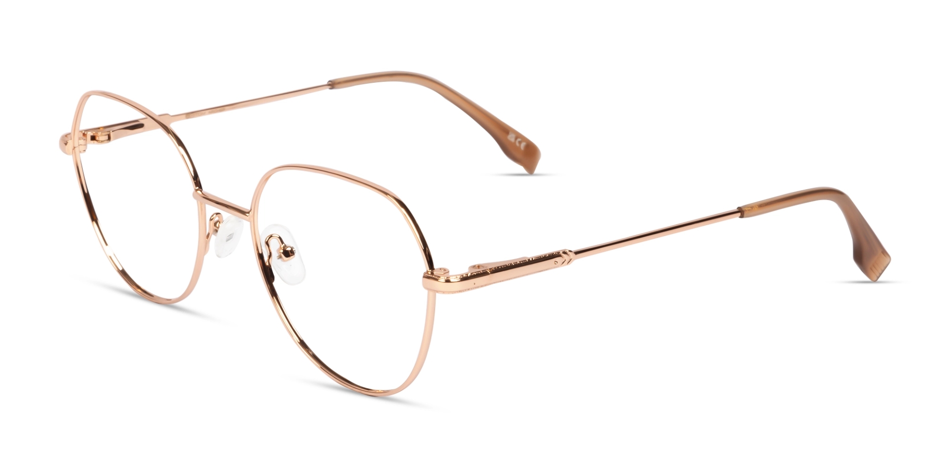 Champagne Gold Geometric Round Fullrim Glasses